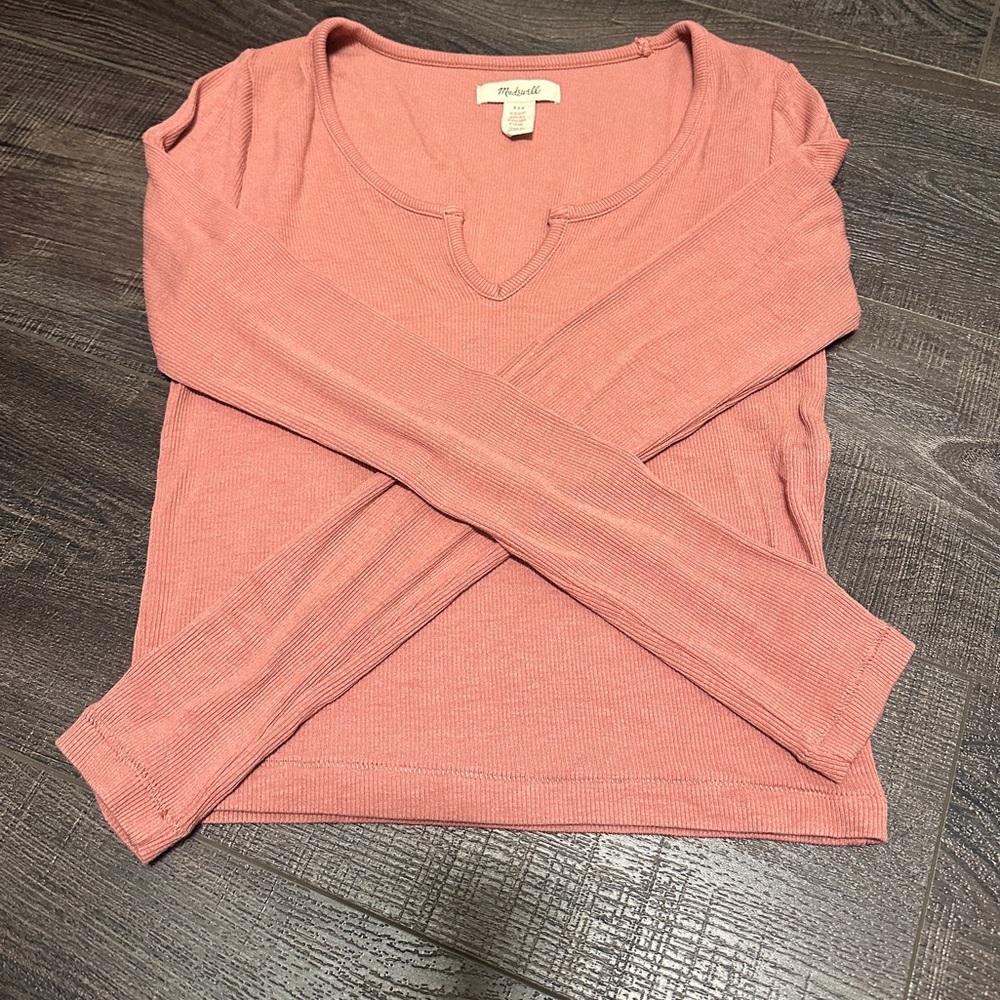 Madewell Ribbed Notch-Front Pajama Tee In Vintage… - image 3